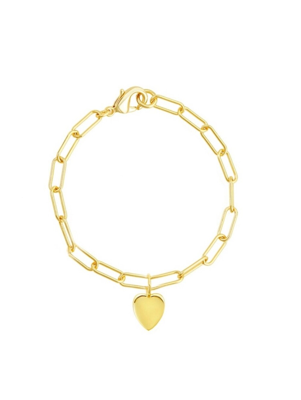 Paperclip Chain Bracelet with Heart, NWOT